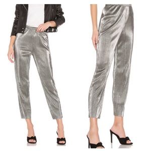 House of Harlow 1960 x Revolve Kate Pants Gunmetal Gray Silver Metallic Small